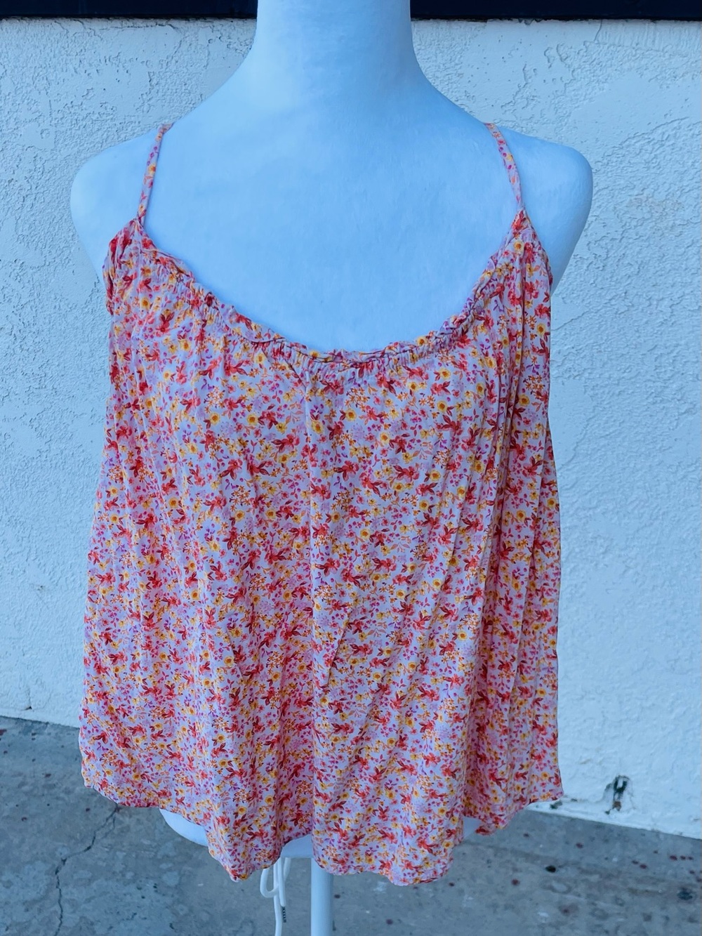 Old Navy Pink Multi Floral Spaghetti Strap Camisole